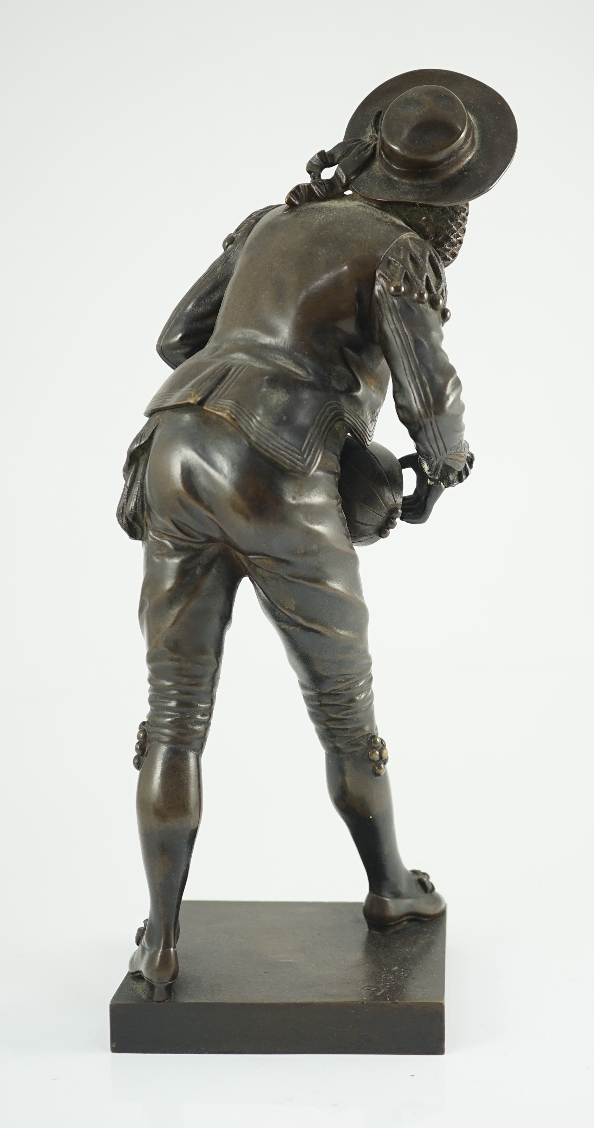 Eutrope Bouret (French, 1833-1906). A bronze figure of 'Figaro', 36cm high